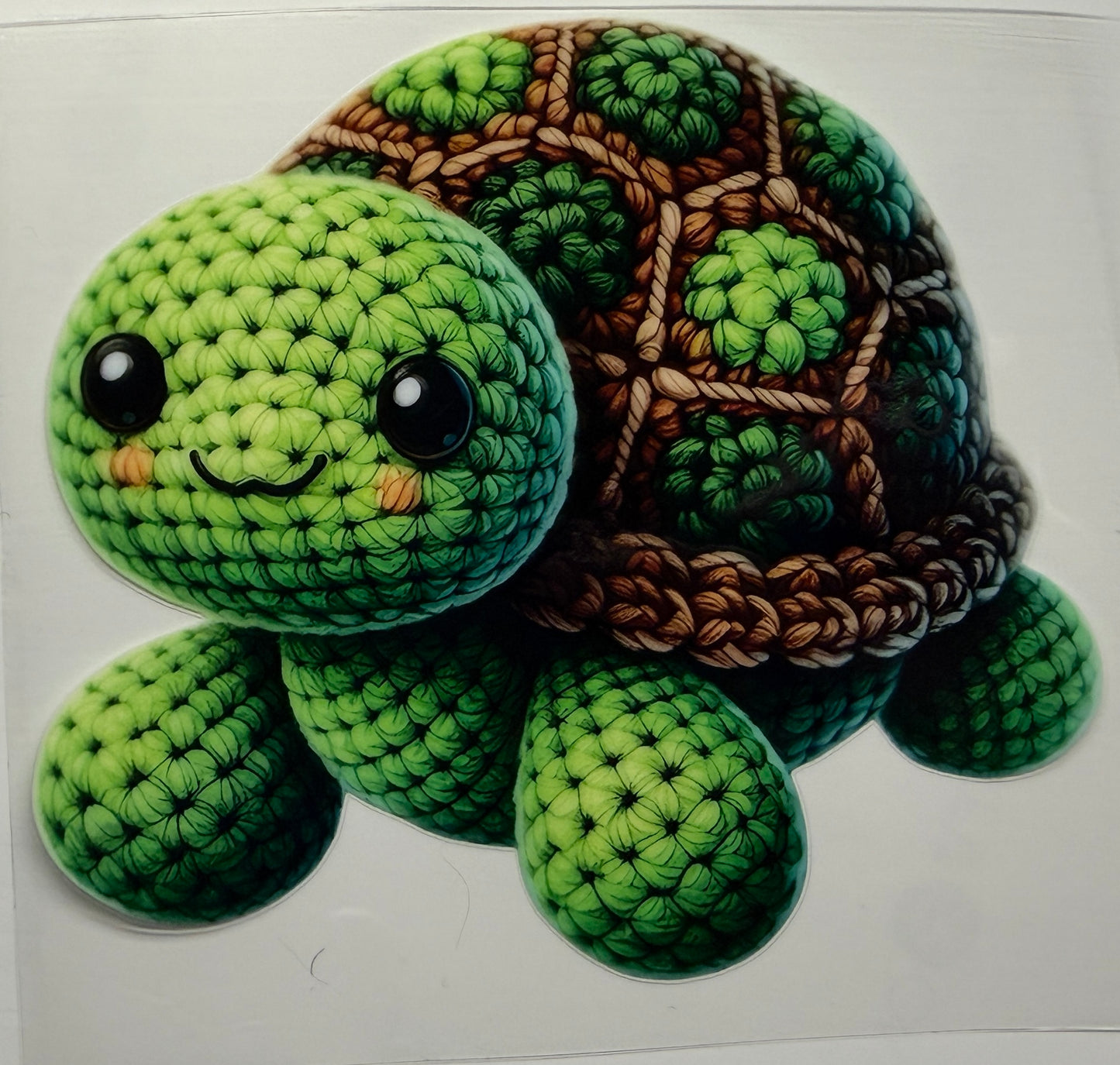 Crochet turtle uvdtf decal