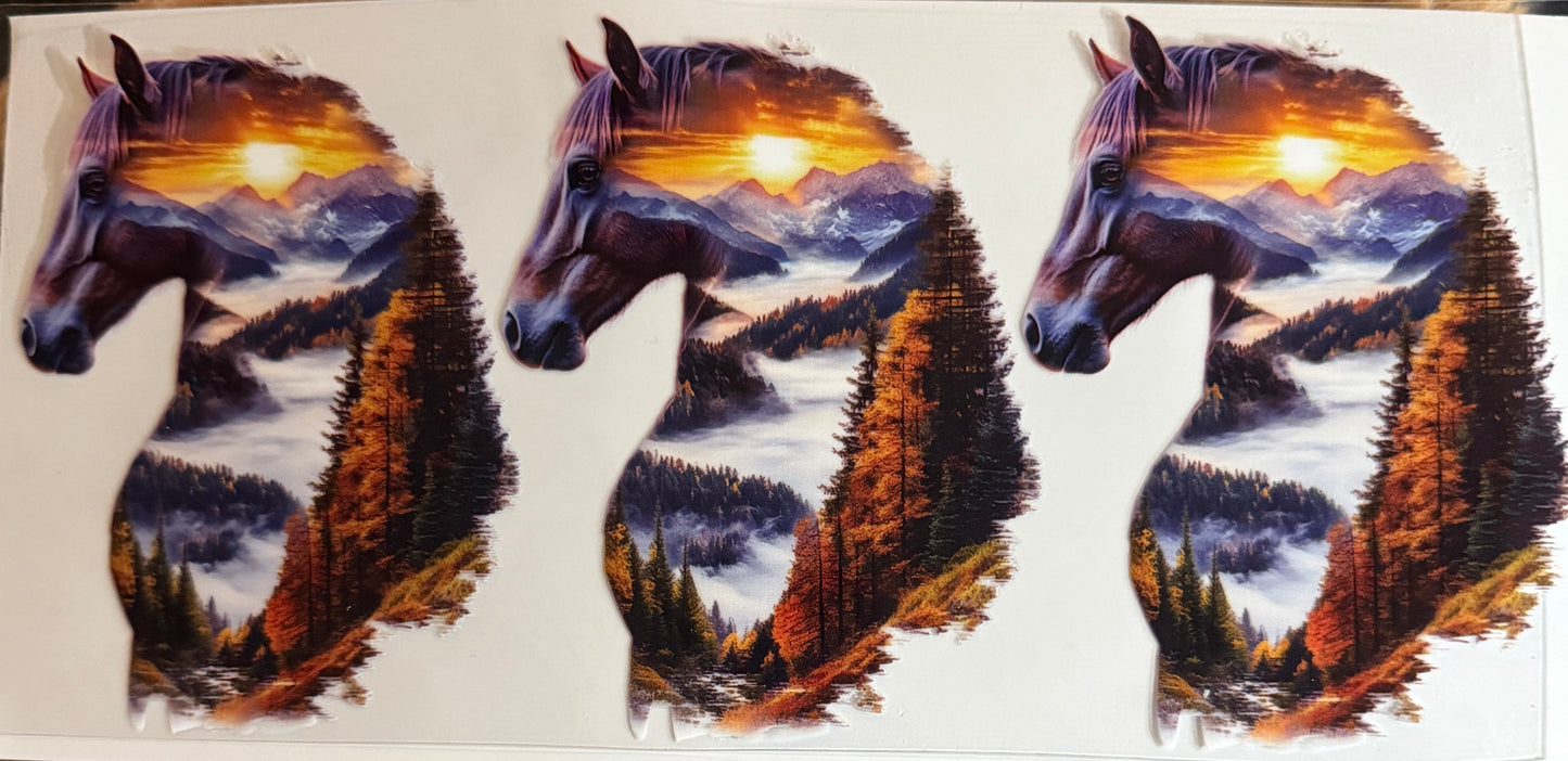 Horse valley profile uv dtf decal