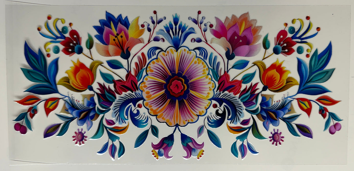 Bright floral uv dtf decal
