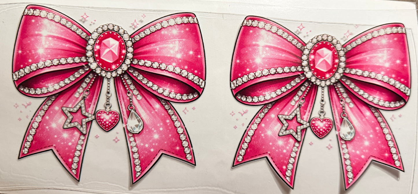 Pink rhinestone bows