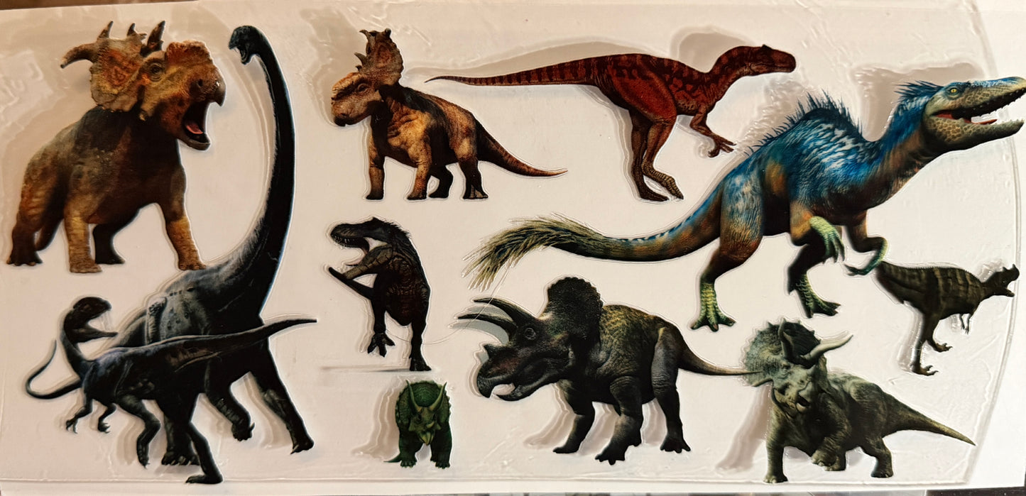 Dinosaurs uv dtf decal