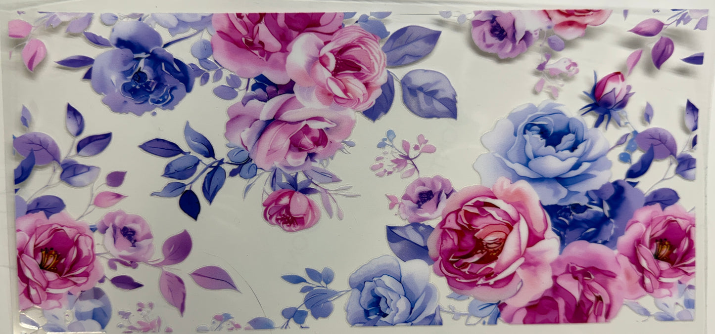Pink floral uvdtf decal