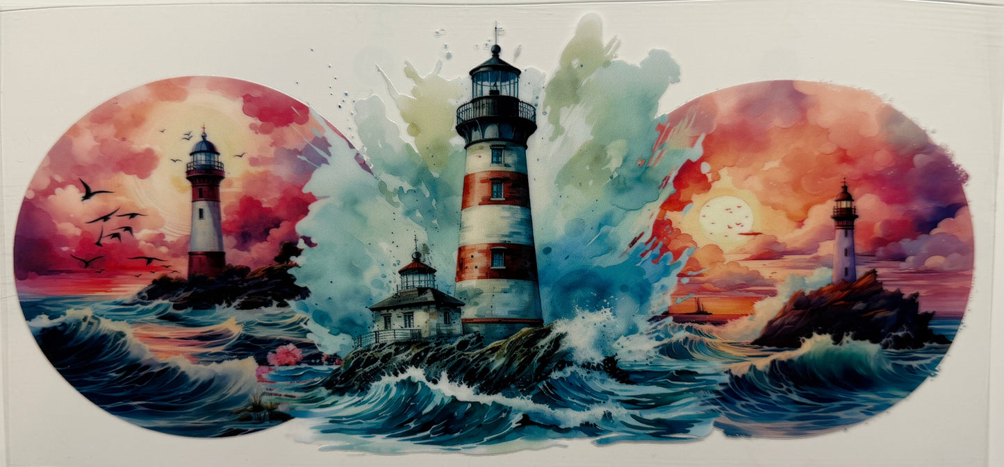 Stormy lighthouse uvdtf decal