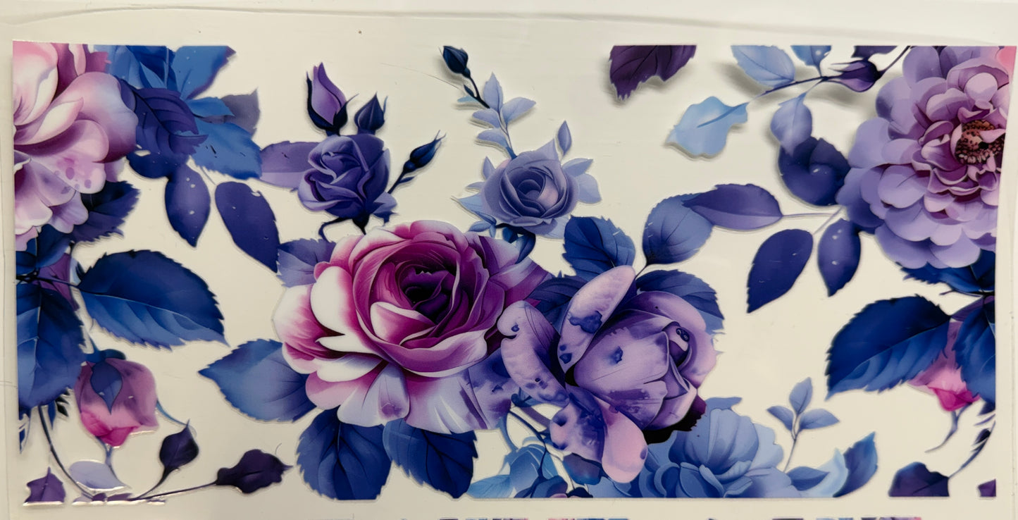 Purple floral uvdtf decal