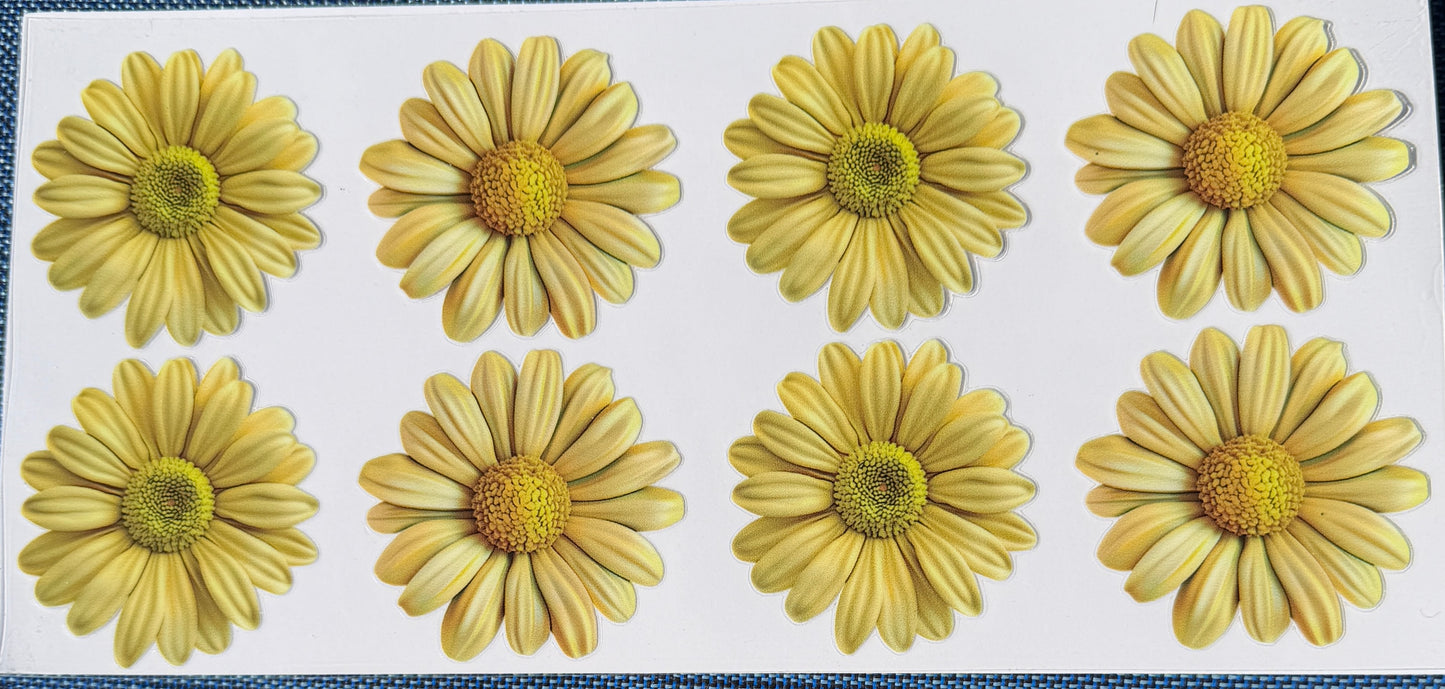 Yellow daisies uv dtf decal