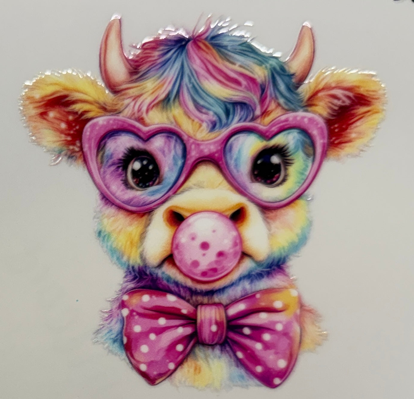 Cow uvdtf decal