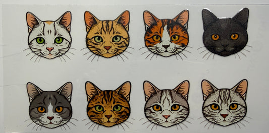 8 cats uv dtf decal