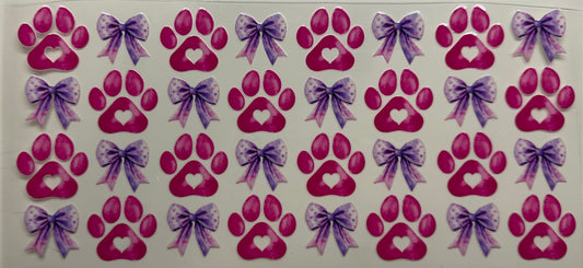 Paws and bows uvdtf decal