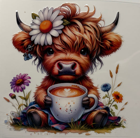 Coffee cow uvdtf decal