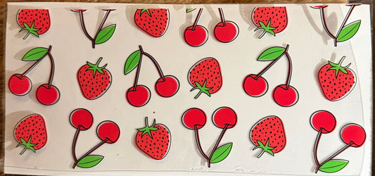 Cherries Strawberries uv dtf decal