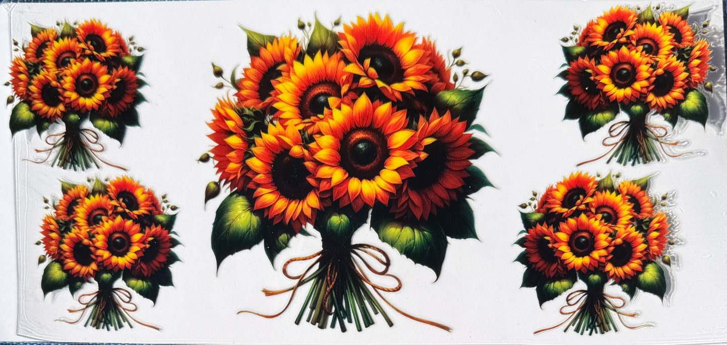 Sunflower bouquet uv dtf decal