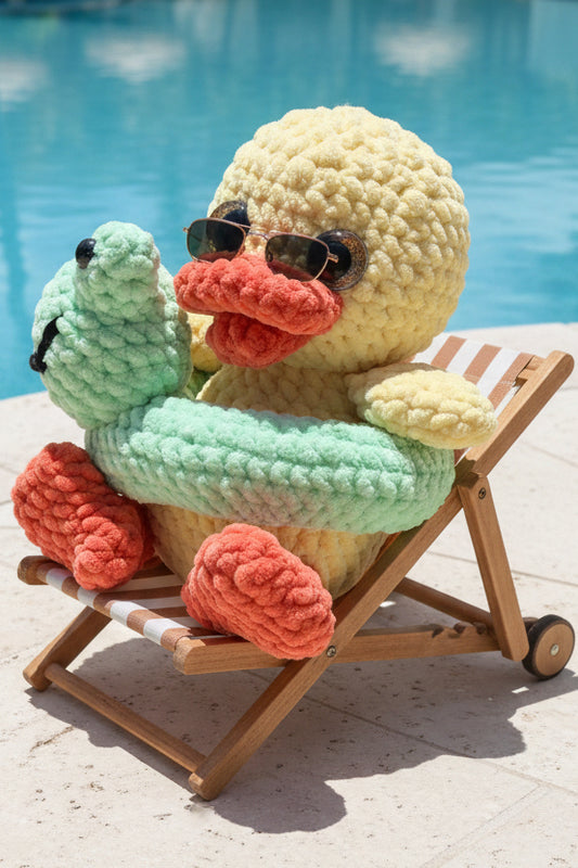Ducky with frog floatie- made to order