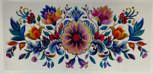 Bright floral uv dtf decal