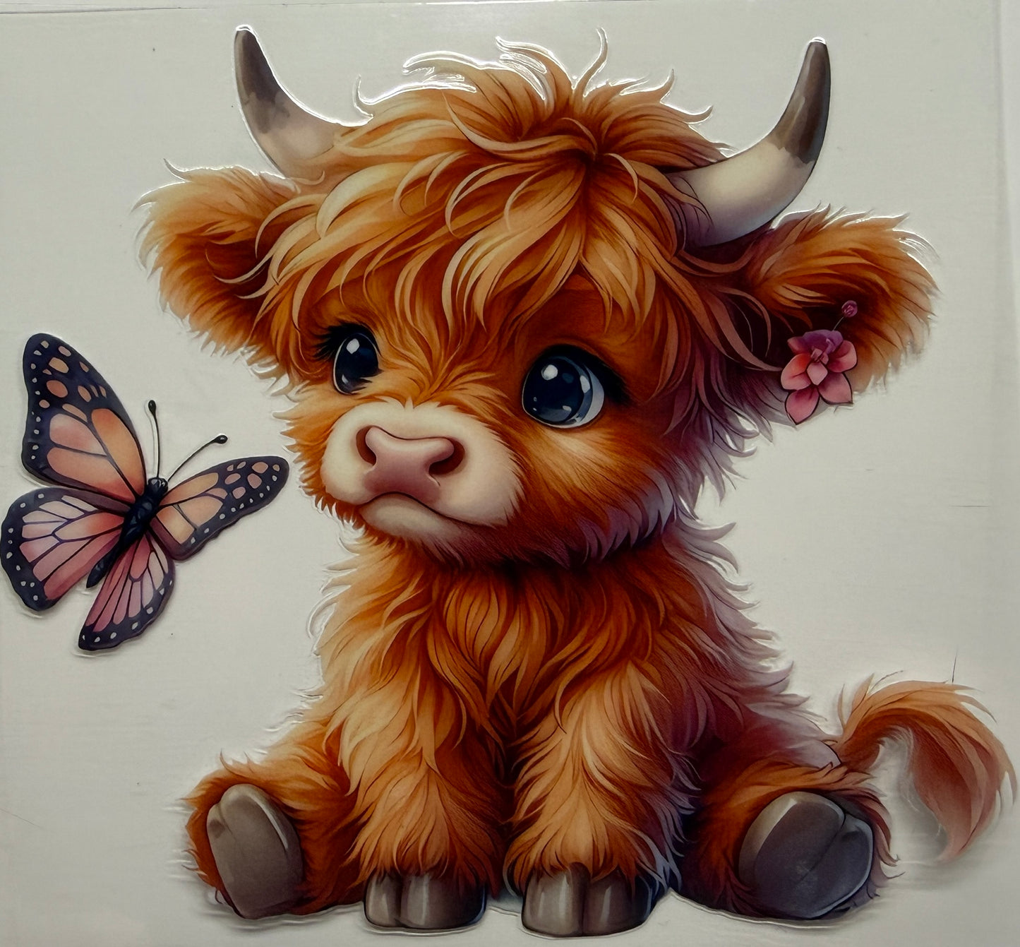 Butterfly cow uvdtf decal