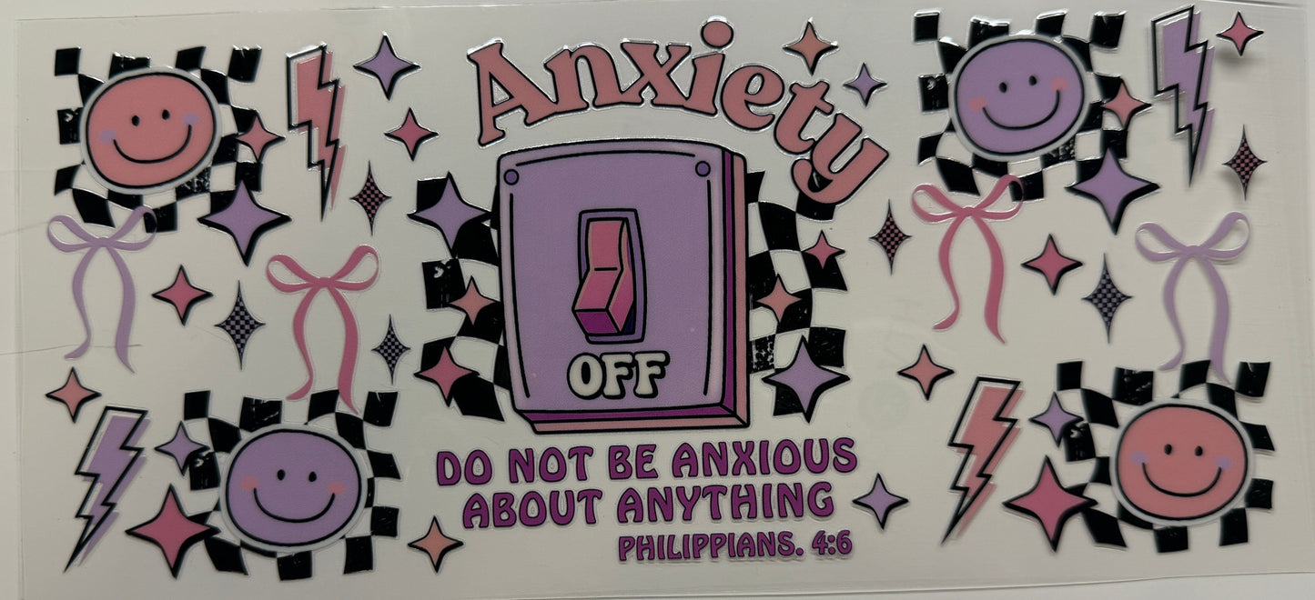 Anxiety off uv dtf decal