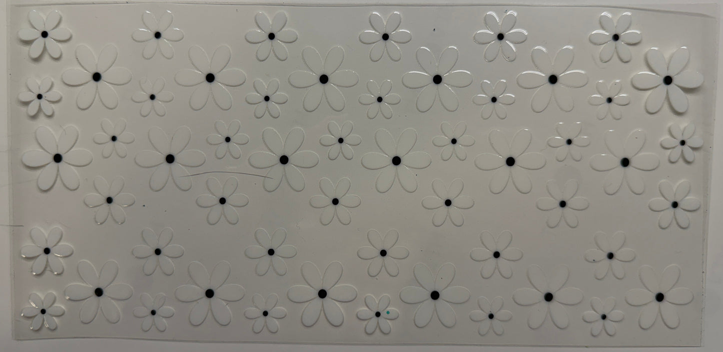 Small simple white flowers uv dtf decal