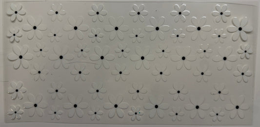 Small simple white flowers uv dtf decal