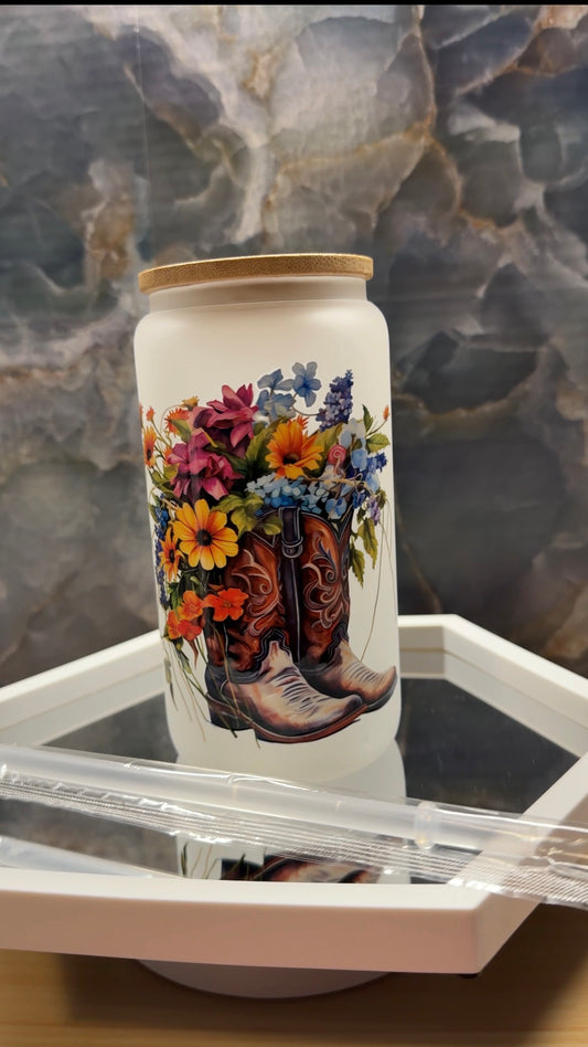 Boots 16 oz glass tumbler