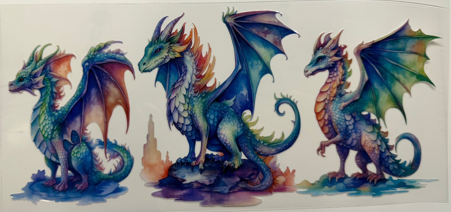 Dragons uv dtf decal