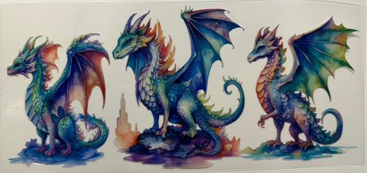 Dragons uv dtf decal