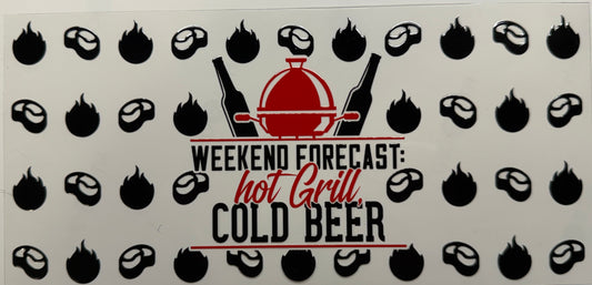 Hot grill cold beer uv dtf decal