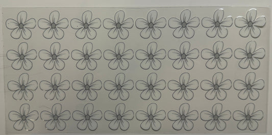 Simple white flowers uv dtf decal