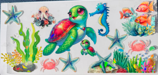 Sea life  uv dtf decal