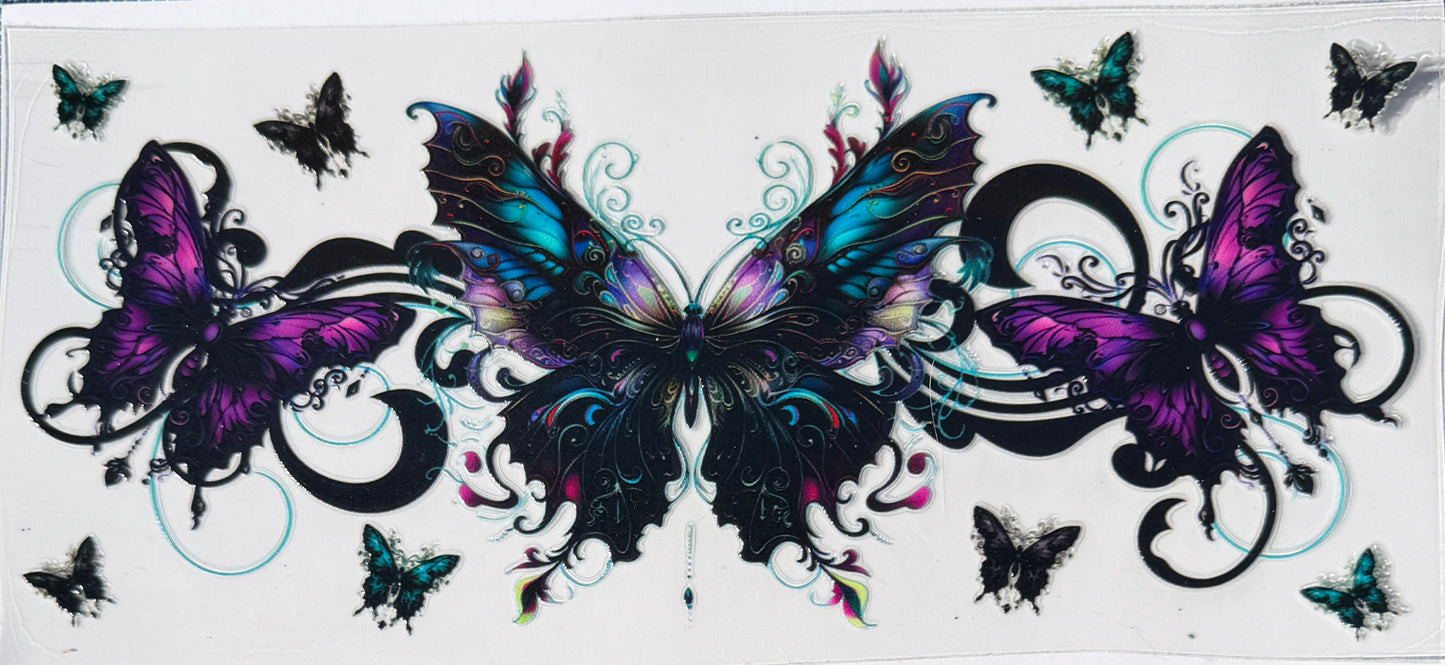 Purple butterfly  uv dtf decal