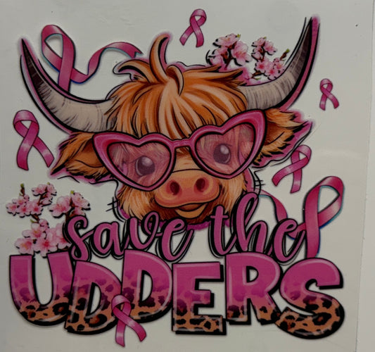 Save the udders uvdtf decal