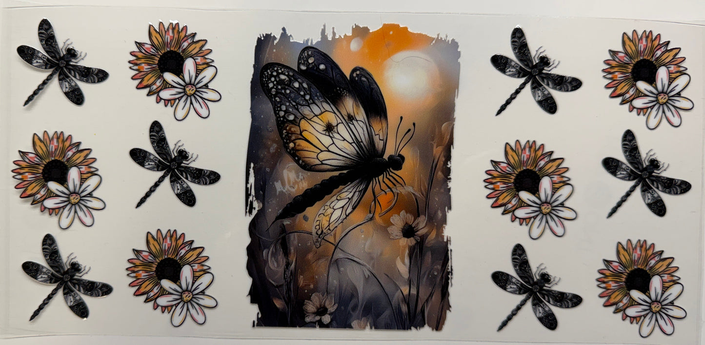 Dragonflies uv dtf decal