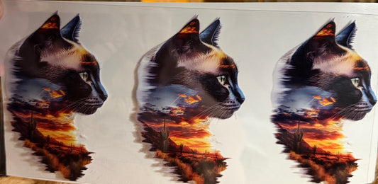 Cat desert profile uv dtf