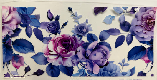 Purple floral uvdtf decal