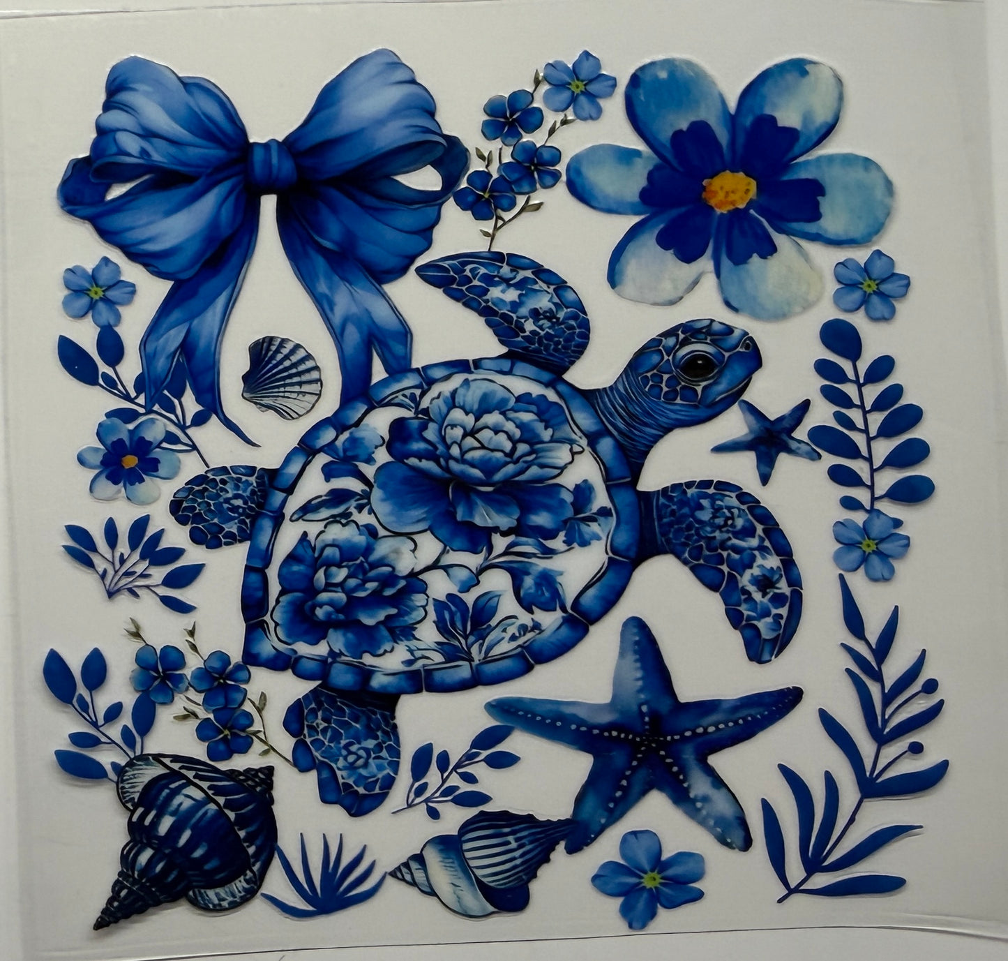 Blue turtle uvdtf decal