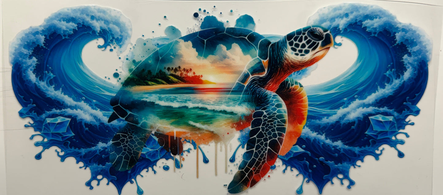 Island turtle uvdtf decal