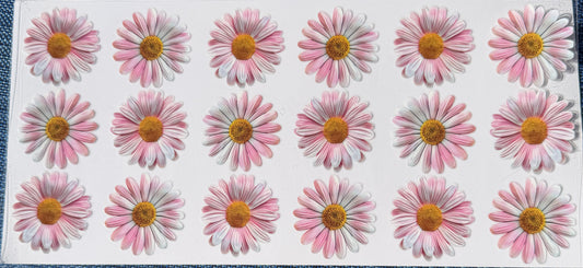 Pink daisies uv dtf decal