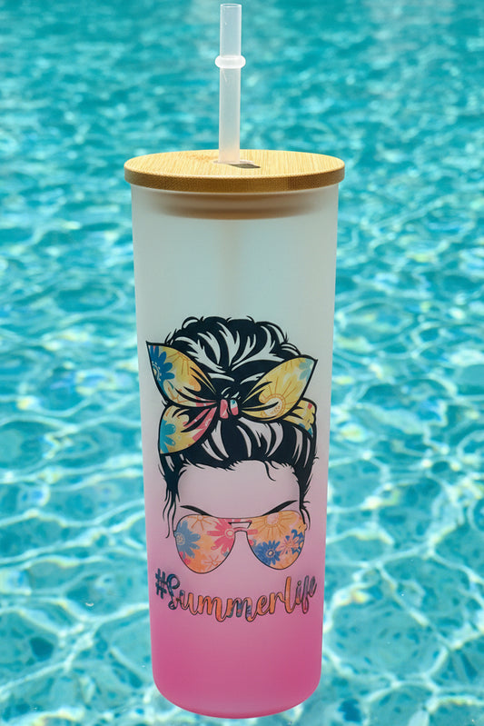 #summerlife 20oz glass tumbler
